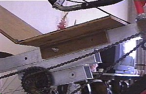 Bottom of seat bolted to frame