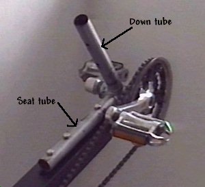 Bottom bracket bolted onto frame